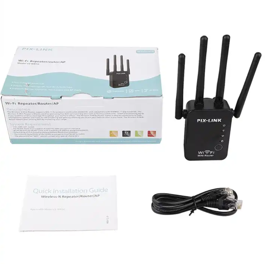 Home Office Wireless WIFI Repeater, Wireless Wi-fi Range Extender Amplifier With 4 WIFI Antennas