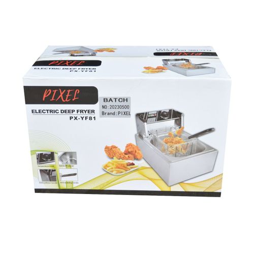 Pixel 6 Litres Commercial Deep Fryer Stainless Steel - Silver