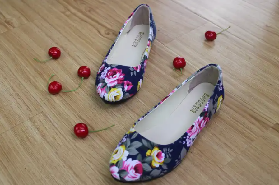 Flower Printed Casual Women Flat Shoes