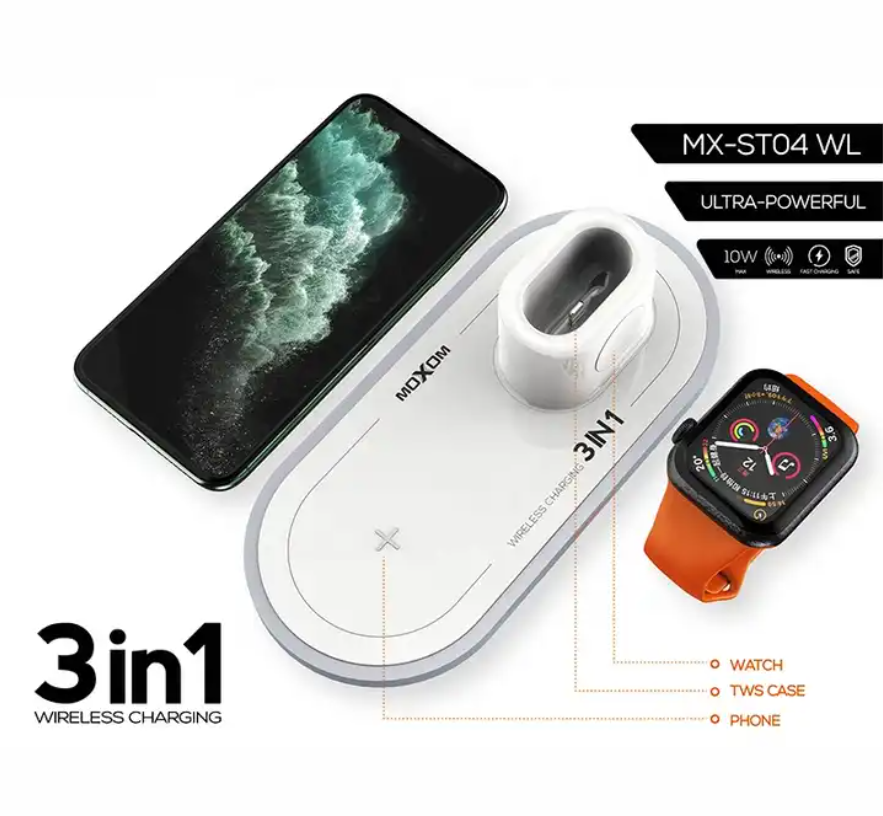 3 in 1 Wireless Charger Charging Stand Docking Station For iPhone Stand For Apple Watch/ Air Pods