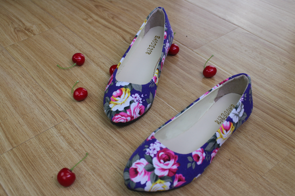 Flower Printed Casual Women Flat Shoes