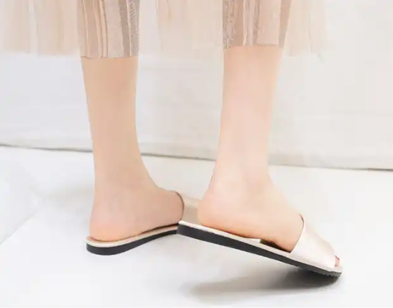 Women New Style Silk Satin Home Slippers