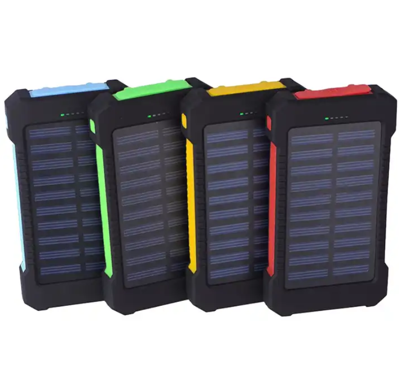 Innovative Solar Power Bank Dual USB Power Bank 10000mAh Waterproof Battery Charger External Portable Solar Panel with LED Light