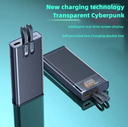 Transparent Quick Charge PD Power Bank 10000mAh 22.5W Fast Charger Power Bank With Cables