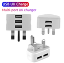 2.1A dual-port USB travel charger UK 3 pin Android fast charger for iPhone 5 6 7 8 11 13 iPad