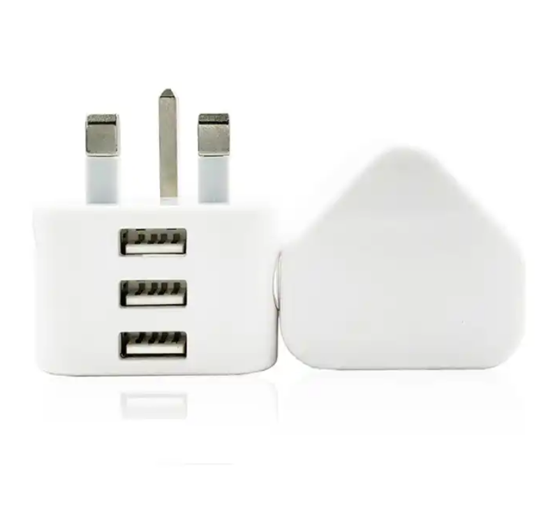 2.1A dual-port USB travel charger UK 3 pin Android fast charger for iPhone 5 6 7 8 11 13 iPad