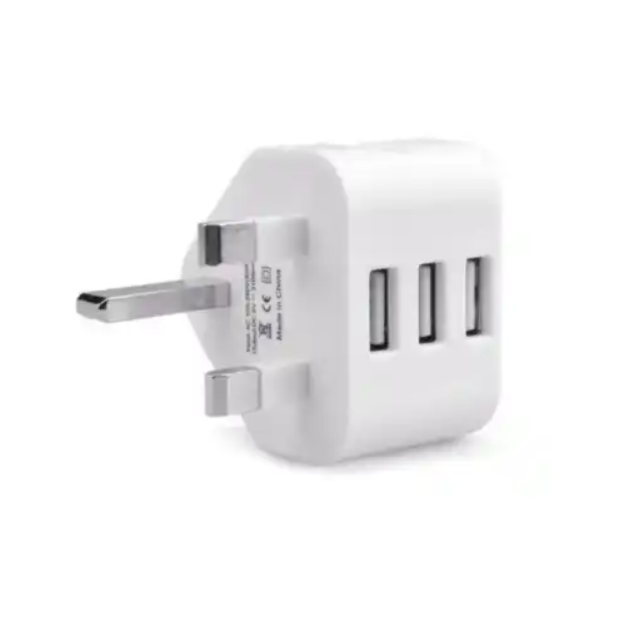 2.1A dual-port USB travel charger UK 3 pin Android fast charger for iPhone 5 6 7 8 11 13 iPad