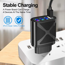 4 port USB charger 3.1A ,fast charging QC3.0 fast Power Adapter, with LED display for Samsung S9 Travel Adapter Phone Charger