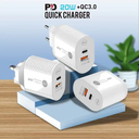 Dual Port PD Fast Charging USB Wall Charger, quick charging head for Apple 20w USB-C Power Adapter