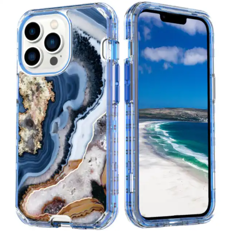 Marble Electroplating Protective Case 3 in 1 mobile phone case ,  for iPhone14 13 pro max 12