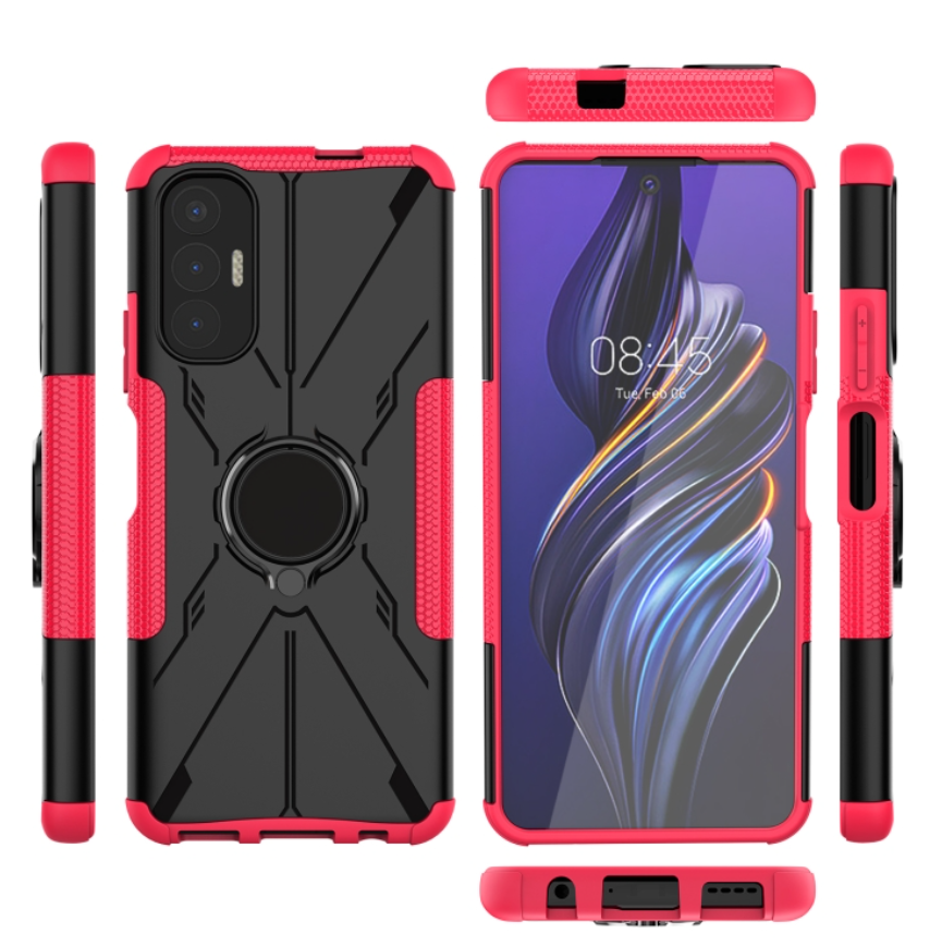 Tecno Pova 3 Armor Bear Shockproof PC + TPU Phone Case with Ring Holder