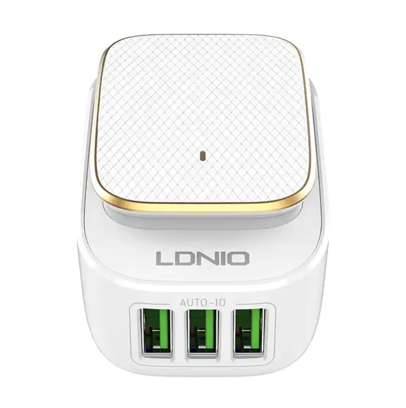 LDNIO Original Wholesale 3-Ports 3.4A Fast Charging Portable USB Phone Charger with LED Night Light