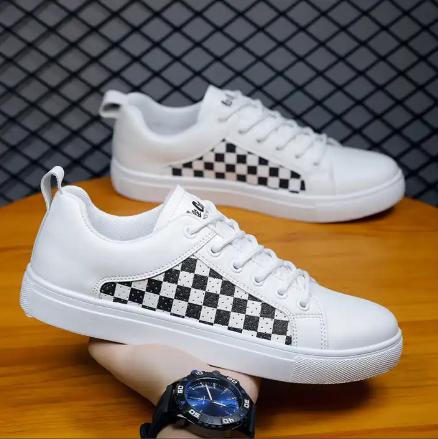 Men PU White Trendy Casual Shoes