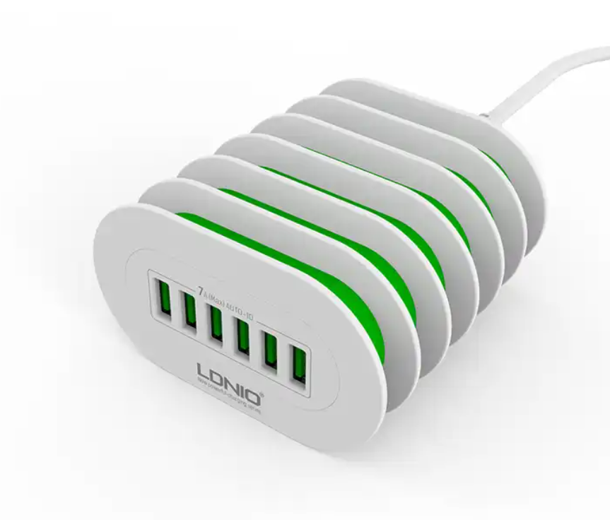 6 port desktop usb charger LDNIO 6 USB 5.4A-7.0A Auto ID Quick and Stable Universal Desktop Chargers