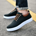 Men Round Toe Flat Sole Casual Canvas Shoes