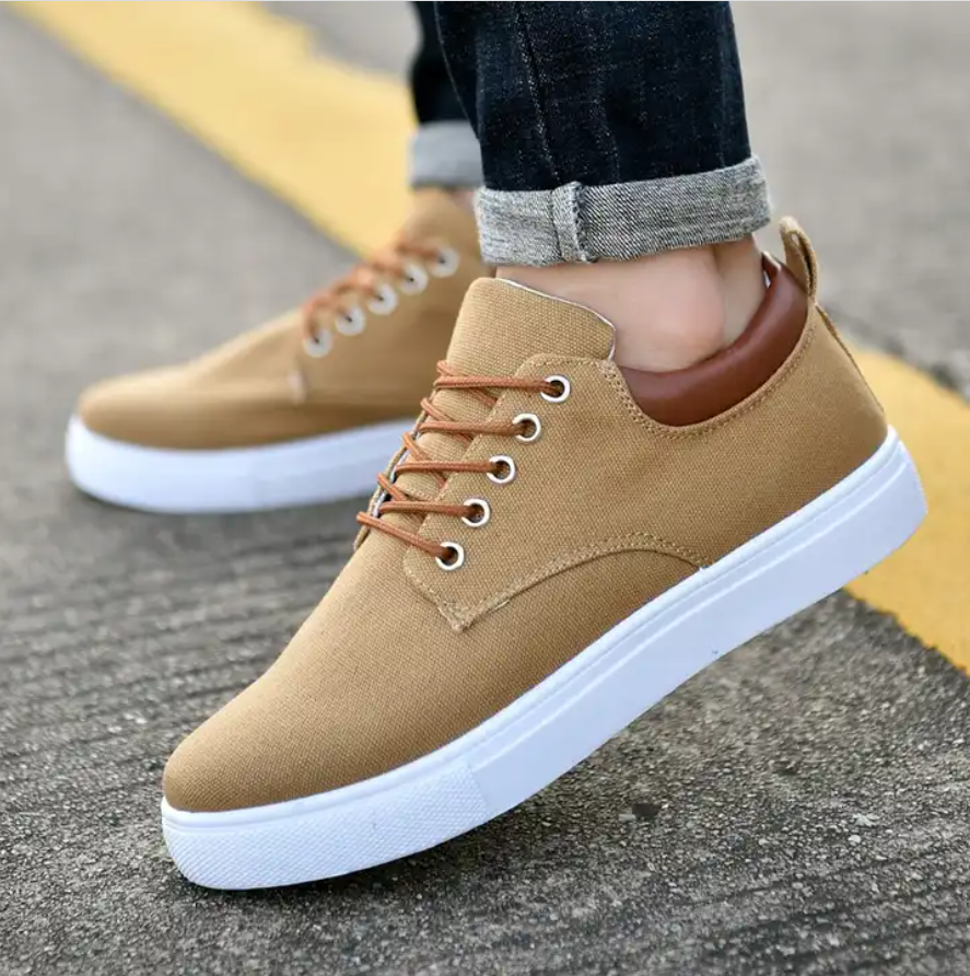 Men Round Toe Flat Sole Casual Canvas Shoes