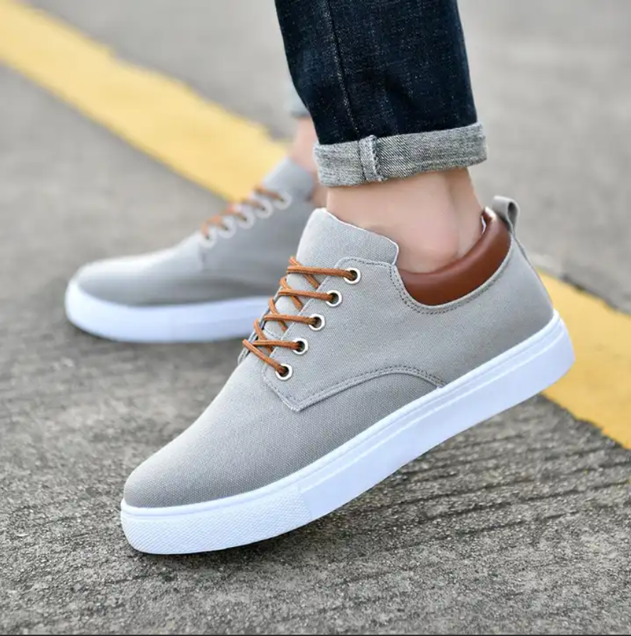 Men Round Toe Flat Sole Casual Canvas Shoes