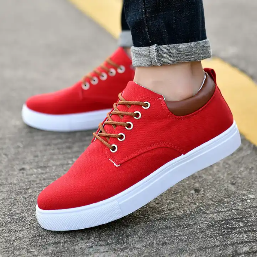 Men Round Toe Flat Sole Casual Canvas Shoes