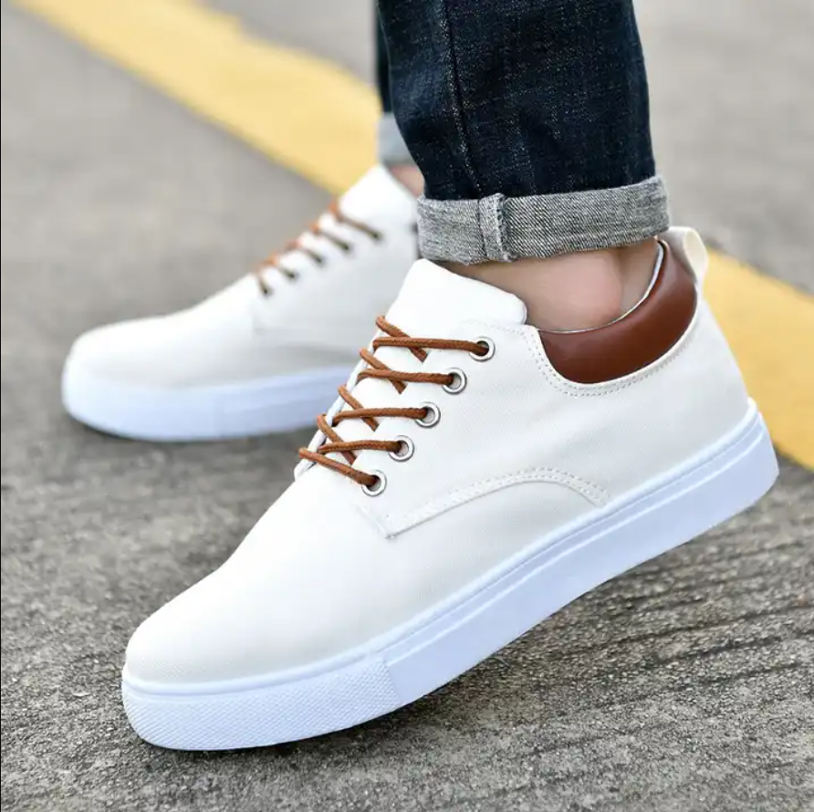 Men Round Toe Flat Sole Casual Canvas Shoes