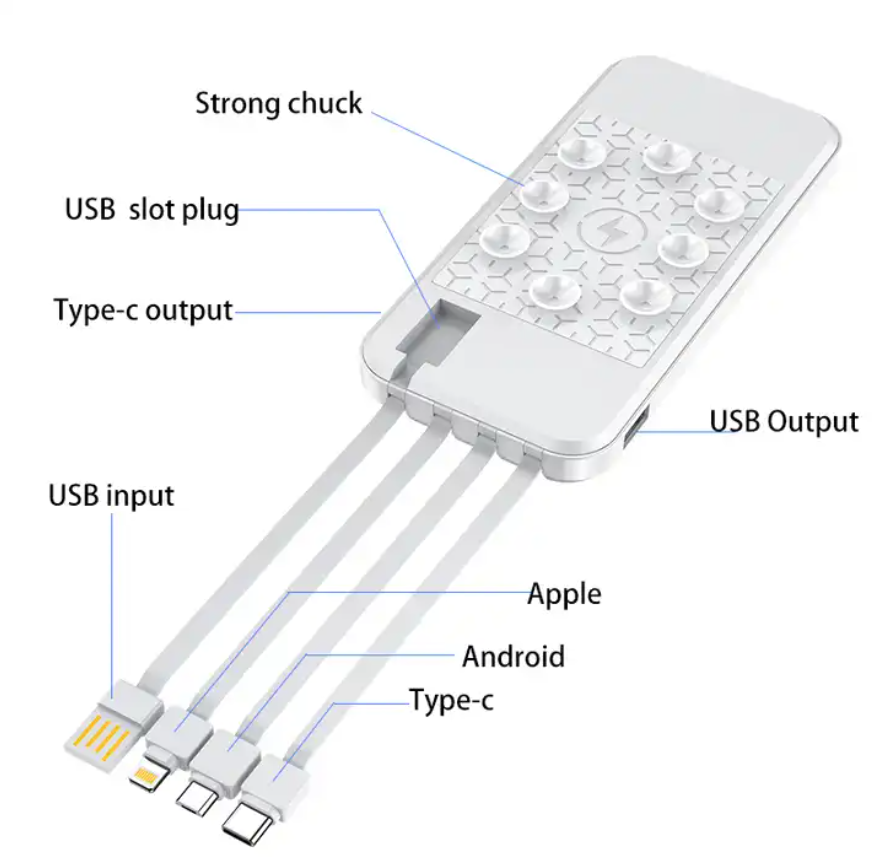 Wireless Power Bank 10000mah ,  wireless charging Power Bank with sucker up