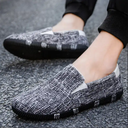 Men Linen Slip Flats Loafers Casual Shoes