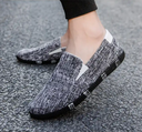 Men Linen Slip Flats Loafers Casual Shoes