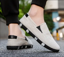 Men Linen Slip Flats Loafers Casual Shoes