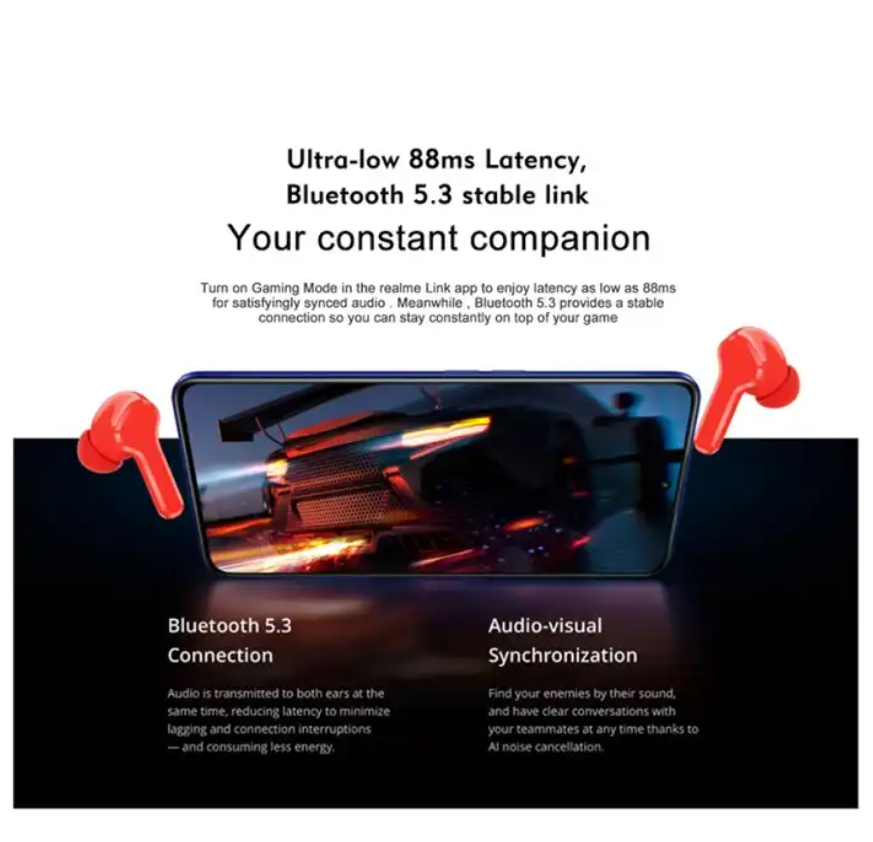 Realme Buds T100 AI ENC Smart Call Noise Reduction Wireless In-Ear Earphones