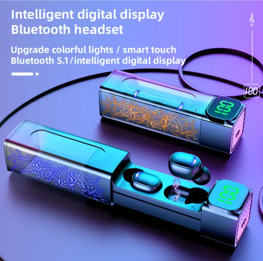 Museeq TWS Bluetooth Earphone With HIFI Sound Quality IPX4 Waterproof Bluetooth 5.1 Digital Display Bluetooth Earphone Wireless