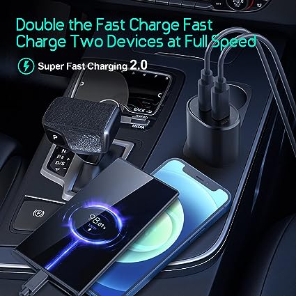 car chrager super fast charging dual port (25w&15w)