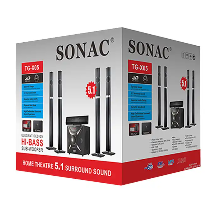 SONAC TG-X05 hifi speaker home theatre system 5.1smart ceiling outdoor USB LED tower audio radio computer anker car FM