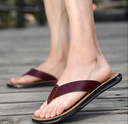 Men Sandals Leather Flip-flops Outdoor  Slippers