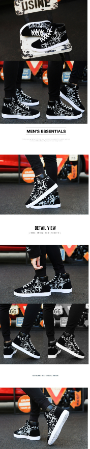 Printed High-Top Men Casual Shoes