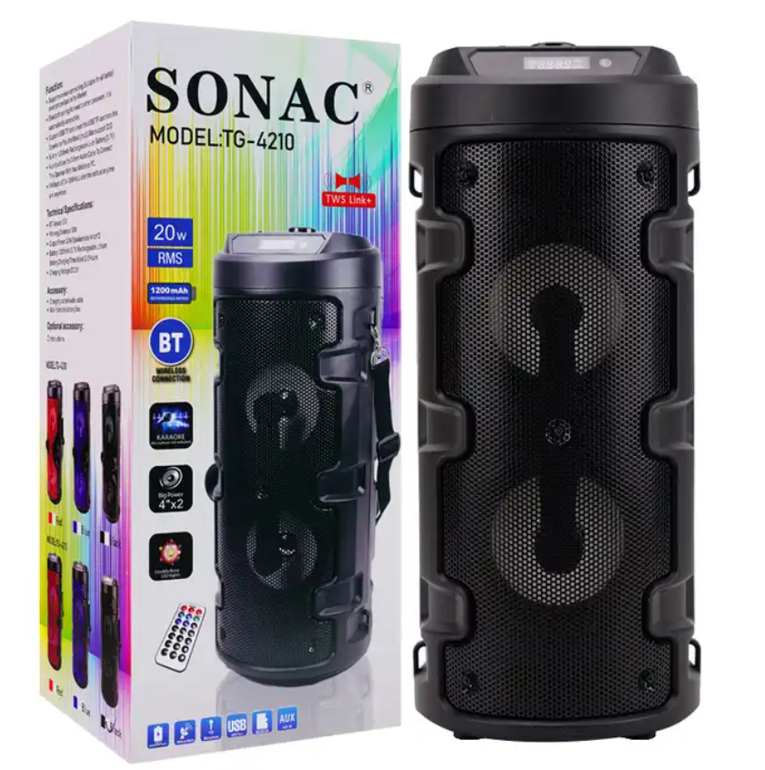 SONAC TG-4210 New 4 inch portable speaker ds18 with bt/FM/USB/MIC/TWS support FM USB setup speaker multi-function