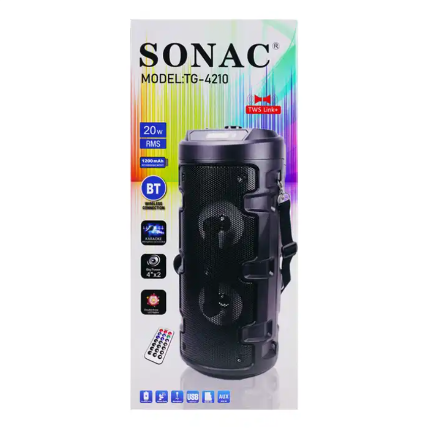 SONAC TG-4210 New 4 inch portable speaker ds18 with bt/FM/USB/MIC/TWS support FM USB setup speaker multi-function