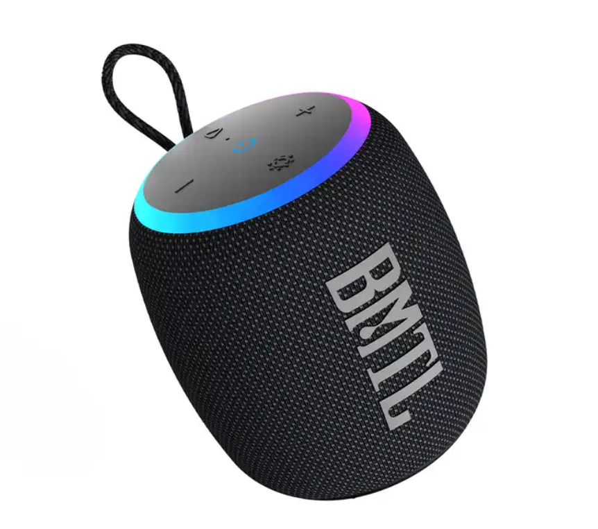 BMTL Mini 15w Ipx7 waterproof with led light speaker 360-Degree Surround Deep Bass fabric speaker