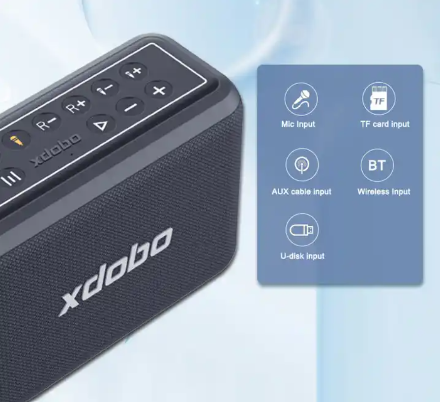 xdobo X8 pro 120W Karaoke Party boombox Speaker with Two Wireless Microphone Deep Bass Supports power bank