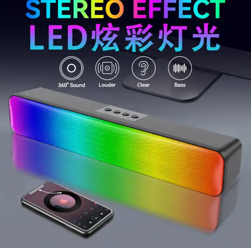 Museeq wholesale Portable speaker wireless bluetooth Soundbar Wireless Surround Sound system Mini RGB Light Sound Bar Speakers