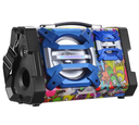 Portable Karaoke Boombox Sound System with Microphone, Volume/Echo Adjustment, LED Party Lights And Wedge Design