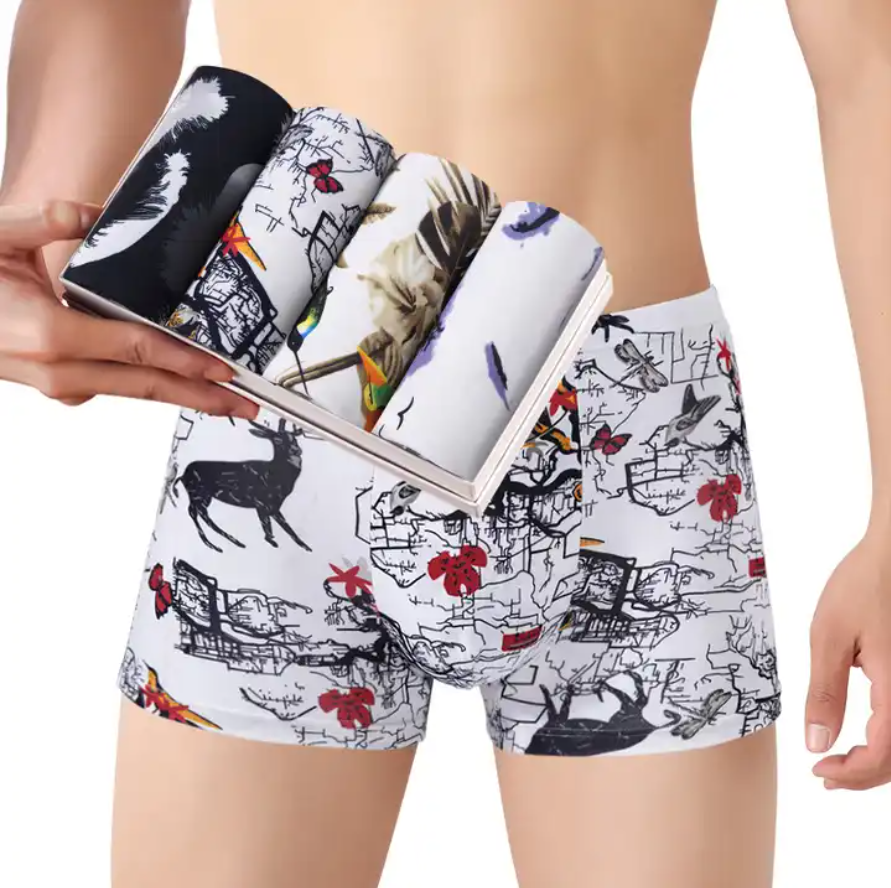 Men Boxer Briefs Print Underwear