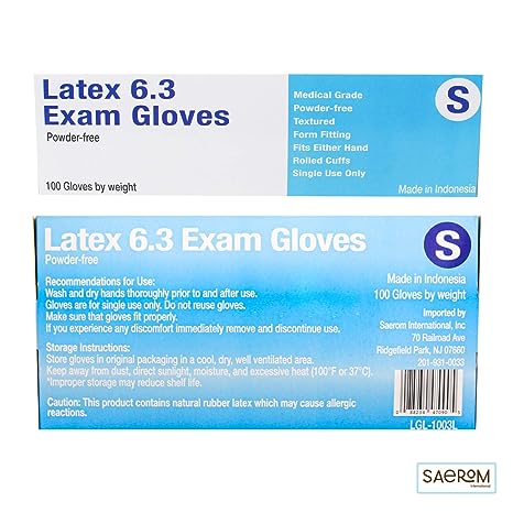 Latex Gloves Powdered Examination Gloves - 100pcs