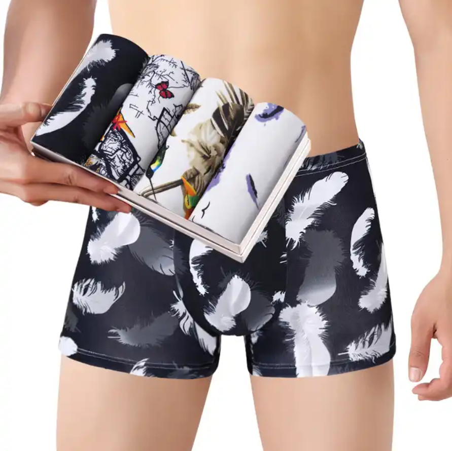 Men Boxer Briefs Print Underwear