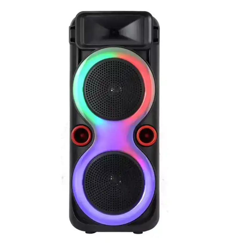 Museeq Bluetooth Pa Speakers System Outdoor Powered DJ Par Speaker Professional Dual 8'' Bass Active Tower Trolly Party Speaker