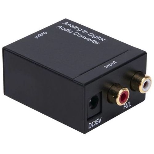 Toslink Analog to Digital Audio Converter Optical Fiber Audio - Black