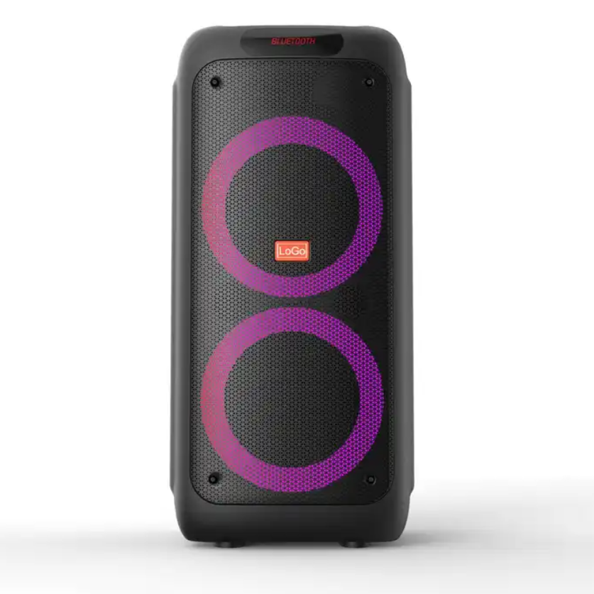 Dual 12" PartyBox PA System Karaokey Dj Wireless Trolly Speaker Radio USB Party Audio Speaker Portable Bluetooth Party Speaker