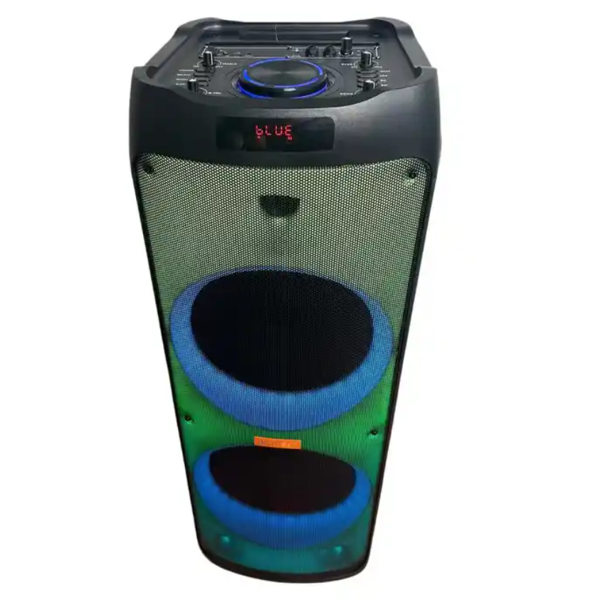 Dual 12" PartyBox PA System Karaokey Dj Wireless Trolly Speaker Radio USB Party Audio Speaker Portable Bluetooth Party Speaker