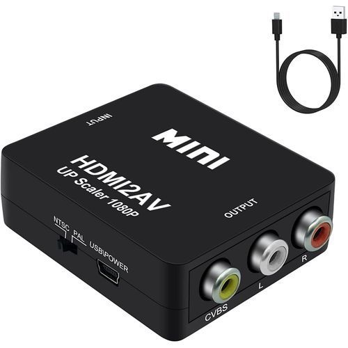 Mini HDMI 2 AV Video Converter HD 720P 1080P-Black