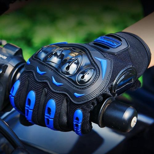 Riding Tribe Motorcycle Riding Gloves Touching Screen Hard Knuckle-Blue