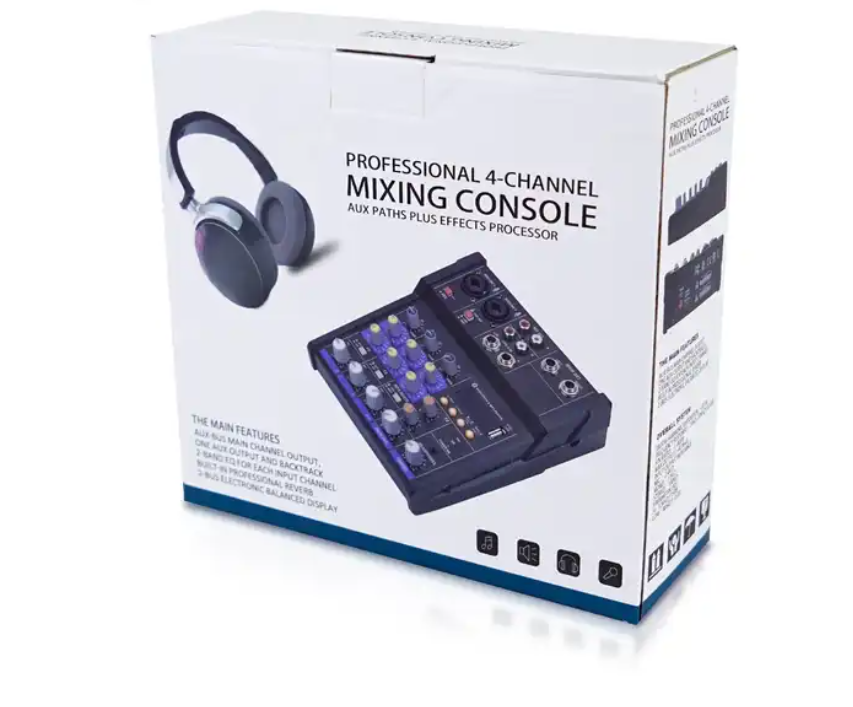 New Design Pure mixer 4 channel with USB music mixer dj without amplifier