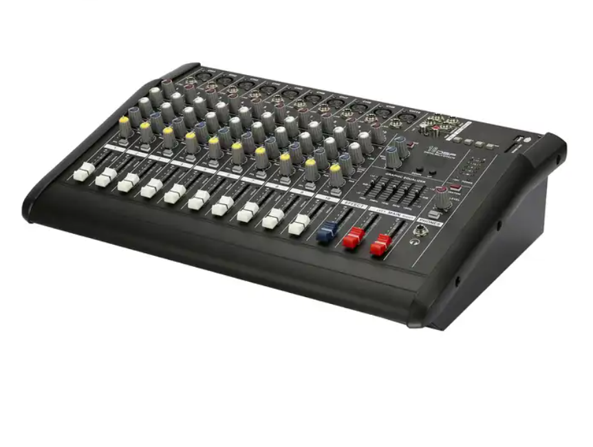 Professional 10-Channel Mono Audio Mixer, Phenyx Pro Sound Card with 5-Band EQ, Built-in Effects, BT Function, USB